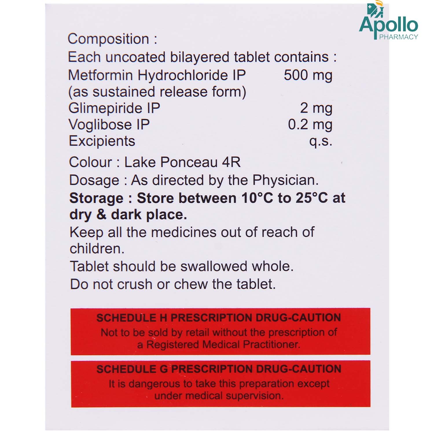 Apriglim-MV 2 Tablet 15's, Pack of 15 TABLETS Apriglim-MV 2 Tablet 15's, Pack of 15 TABLETS