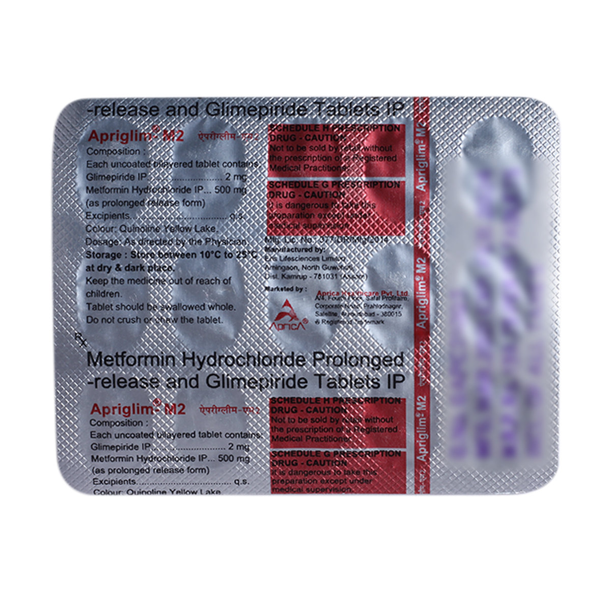 Apriglim-M 2 Tablet 15's, Pack of 15 TabletS Apriglim-M 2 Tablet 15's, Pack of 15 TabletS