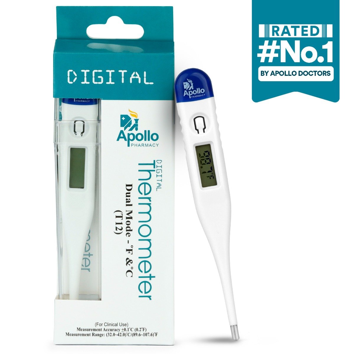 Apollo Pharmacy Digital Thermometer, 1 Count, Pack of 1 Apollo Pharmacy Digital Thermometer, 1 Count, Pack of 1