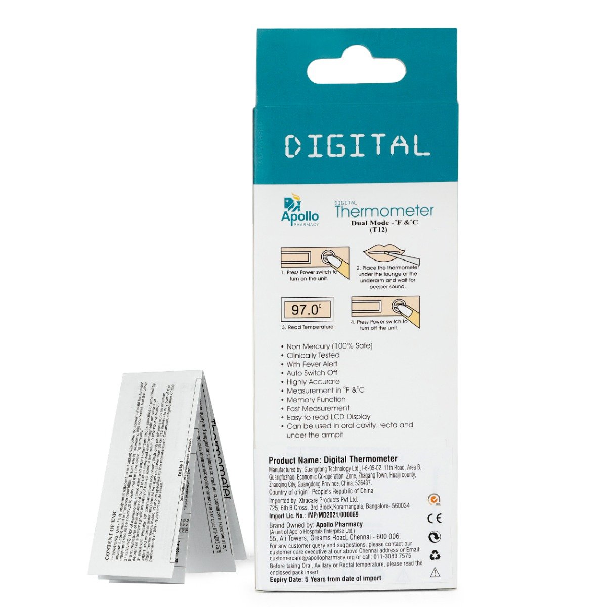 Apollo Pharmacy Digital Thermometer, 1 Count, Pack of 1 Apollo Pharmacy Digital Thermometer, 1 Count, Pack of 1