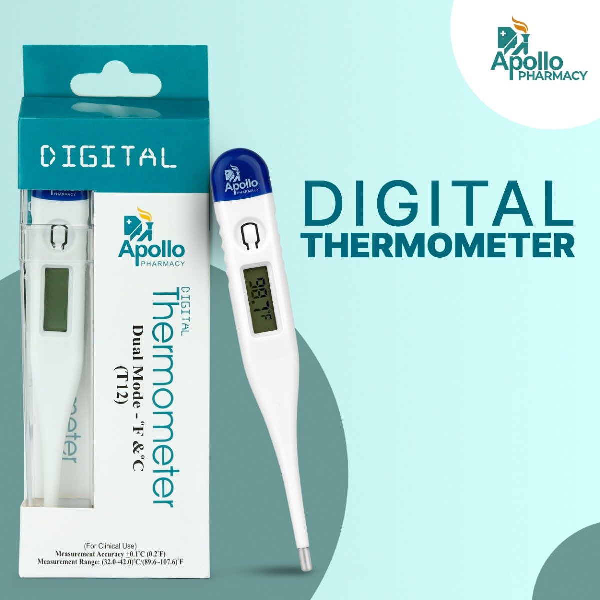 Apollo Pharmacy Digital Thermometer, 1 Count, Pack of 1 Apollo Pharmacy Digital Thermometer, 1 Count, Pack of 1