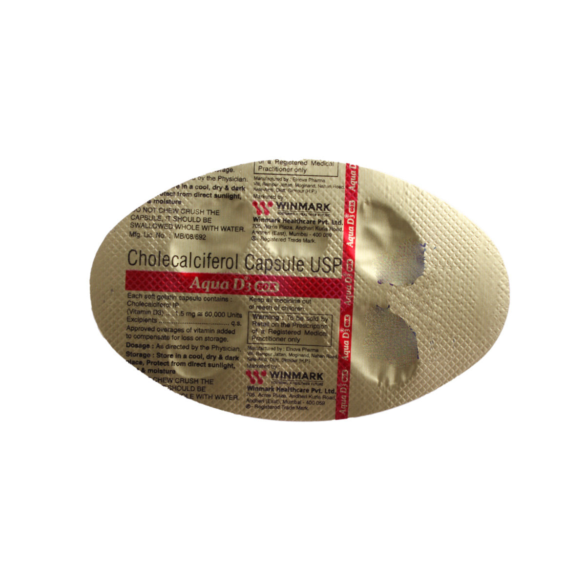 Aqua D3 60K Capsule 4's, Pack of 4 Aqua D3 60K Capsule 4's, Pack of 4