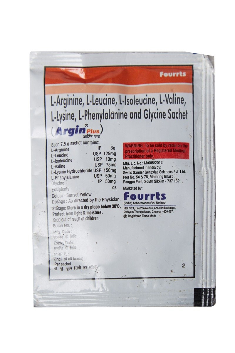 Argin Plus Sachets 7.5 gm, Pack of 1 POWDER Argin Plus Sachets 7.5 gm, Pack of 1 POWDER