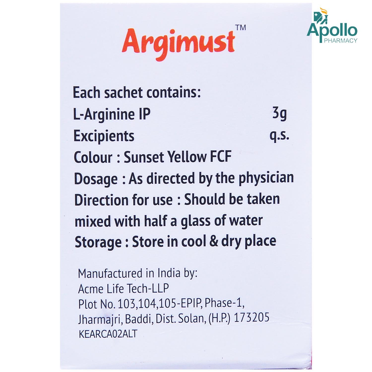 Argimust Sachets 8.5 gm, Pack of 1 GRANULES Argimust Sachets 8.5 gm, Pack of 1 GRANULES
