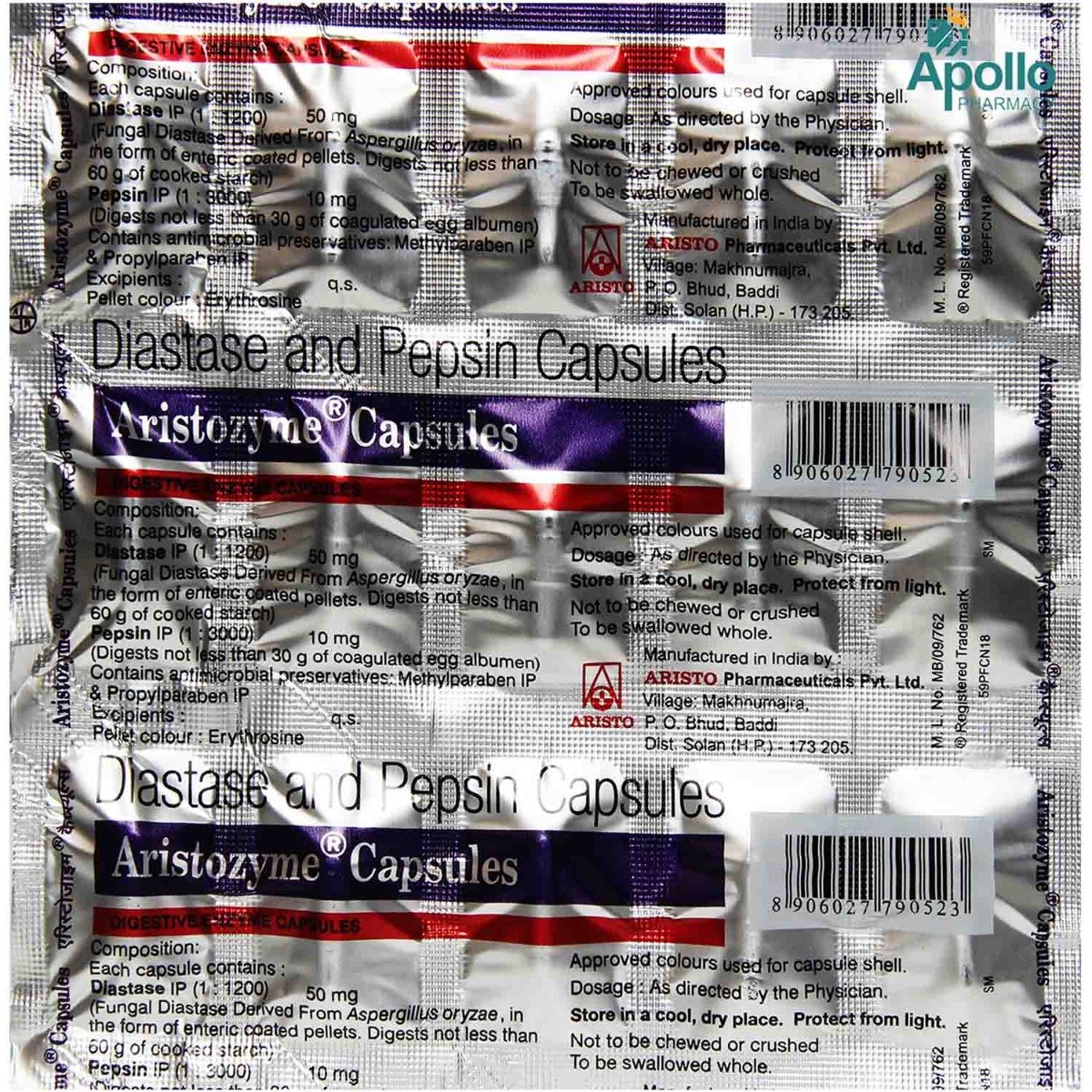 Aristozyme Capsule 15's, Pack of 15 Aristozyme Capsule 15's, Pack of 15