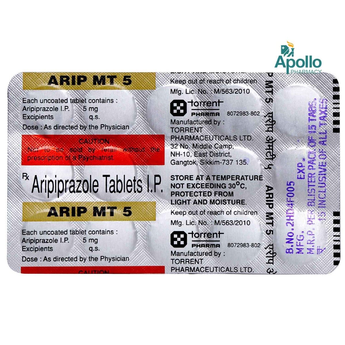 Arip MT 5 Tablet 15's, Pack of 15 TABLETS Arip MT 5 Tablet 15's, Pack of 15 TABLETS