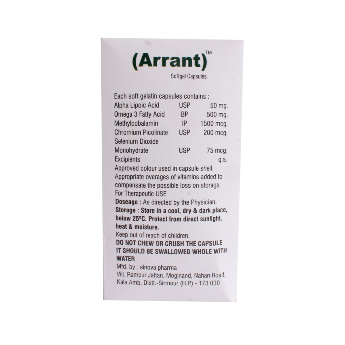 Arrant Softgel Capsule 10's, Pack of 10 Arrant Softgel Capsule 10's, Pack of 10