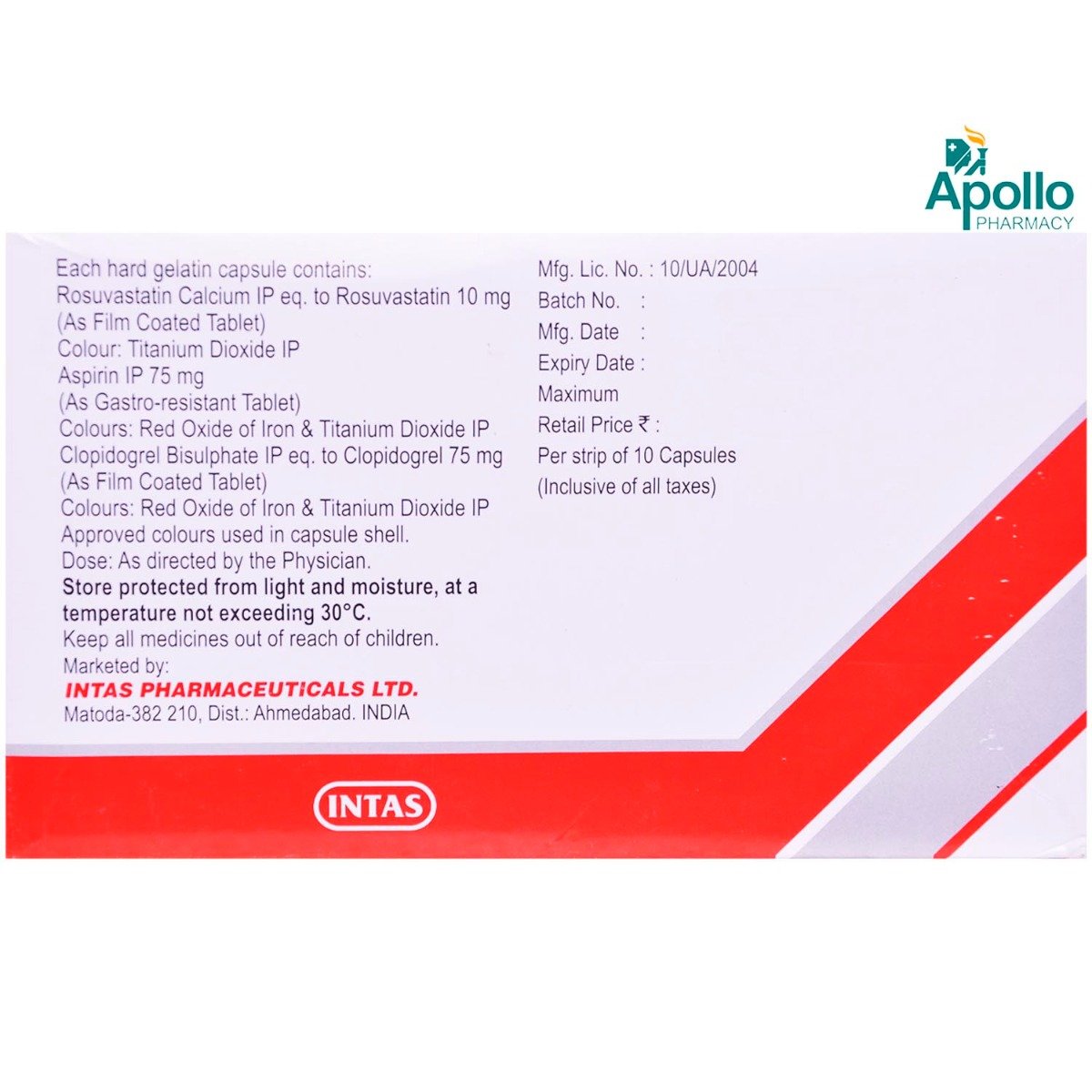 Arvast Gold 10 Tablet 10's, Pack of 10 TABLETS Arvast Gold 10 Tablet 10's, Pack of 10 TABLETS