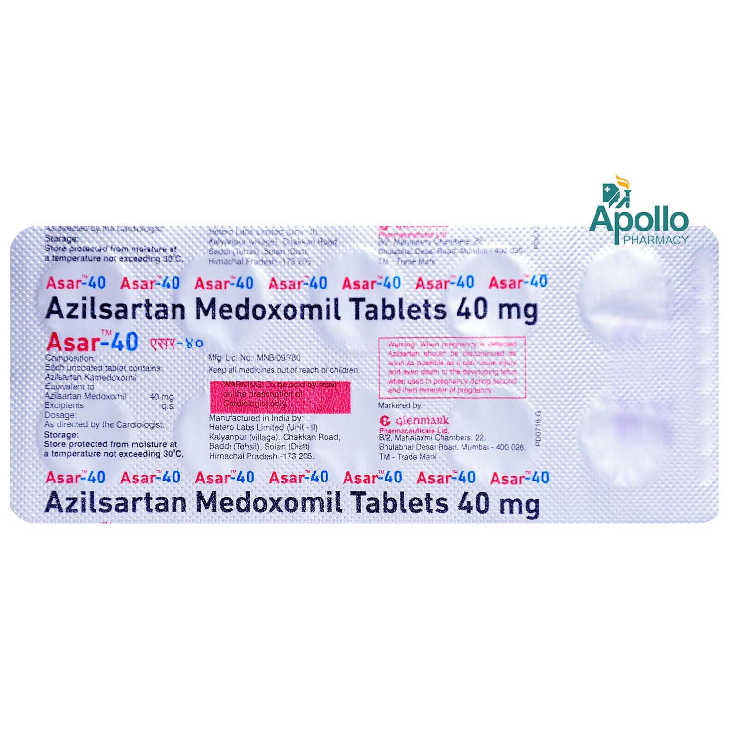 Asar 40 Tablet 10's, Pack of 10 TABLETS Asar 40 Tablet 10's, Pack of 10 TABLETS