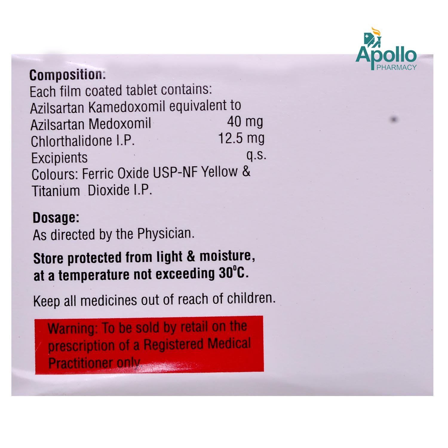 Asar-CT 40/12.5 Tablet 10's, Pack of 10 TABLETS Asar-CT 40/12.5 Tablet 10's, Pack of 10 TABLETS