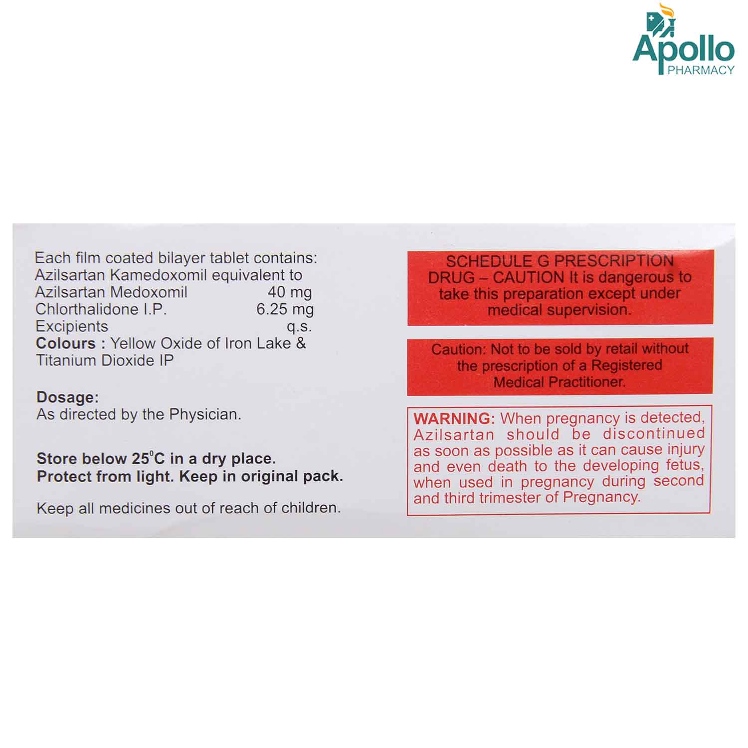 Asar-CT 40/6.25 Tablet 10's, Pack of 10 TABLETS Asar-CT 40/6.25 Tablet 10's, Pack of 10 TABLETS