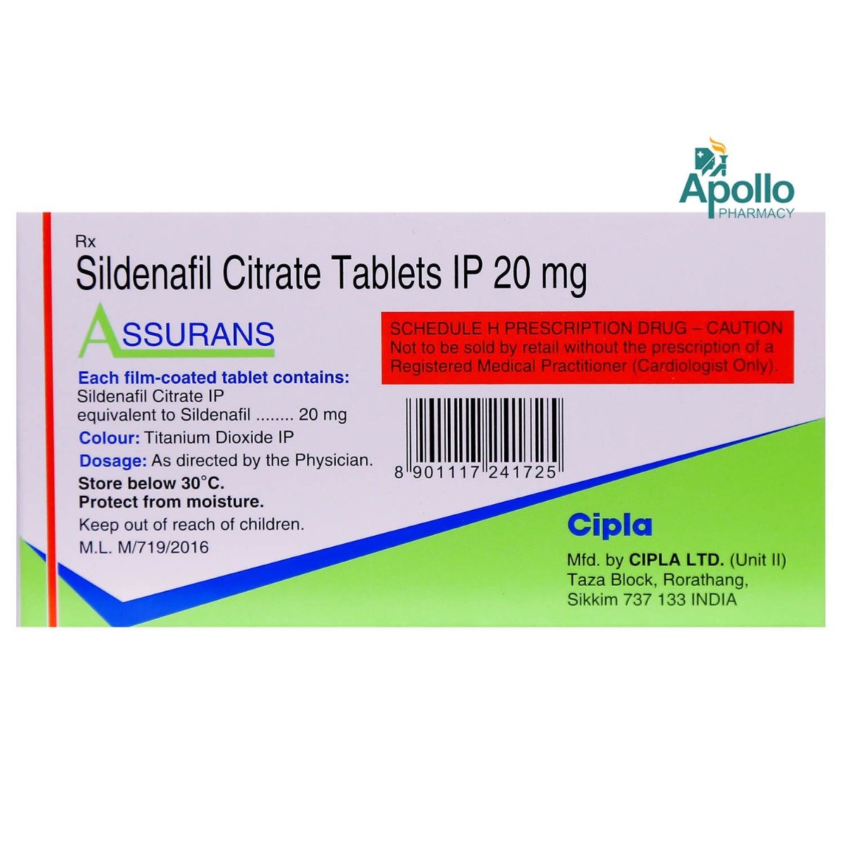 Assurans 20 Tablet 15's, Pack of 15 TABLETS Assurans 20 Tablet 15's, Pack of 15 TABLETS