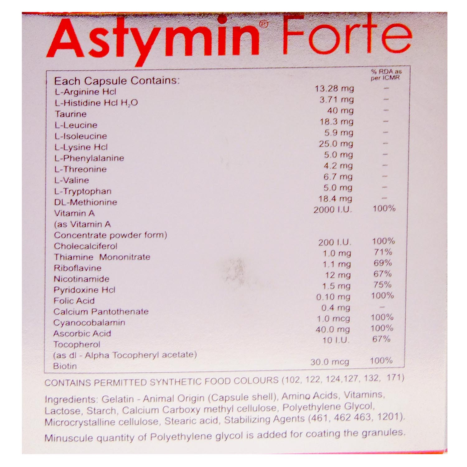 Astymin Forte Capsule 10's, Pack of 10 Astymin Forte Capsule 10's, Pack of 10