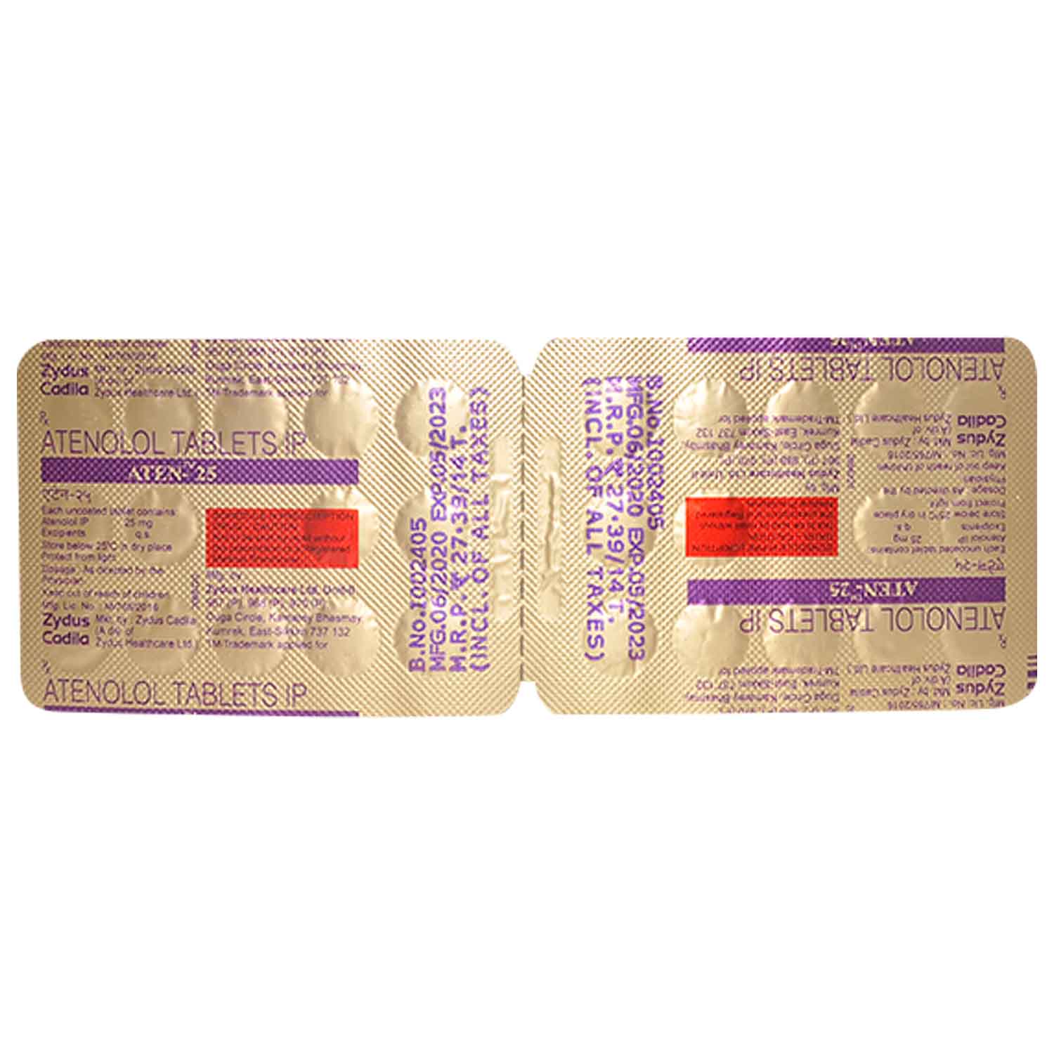 Atenex 25 Tablet 14's, Pack of 14 TABLETS Atenex 25 Tablet 14's, Pack of 14 TABLETS