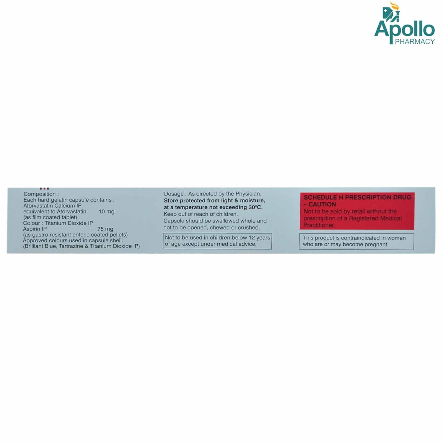 Atorec-ASP Capsule 10's, Pack of 10 TabletS Atorec-ASP Capsule 10's, Pack of 10 TabletS