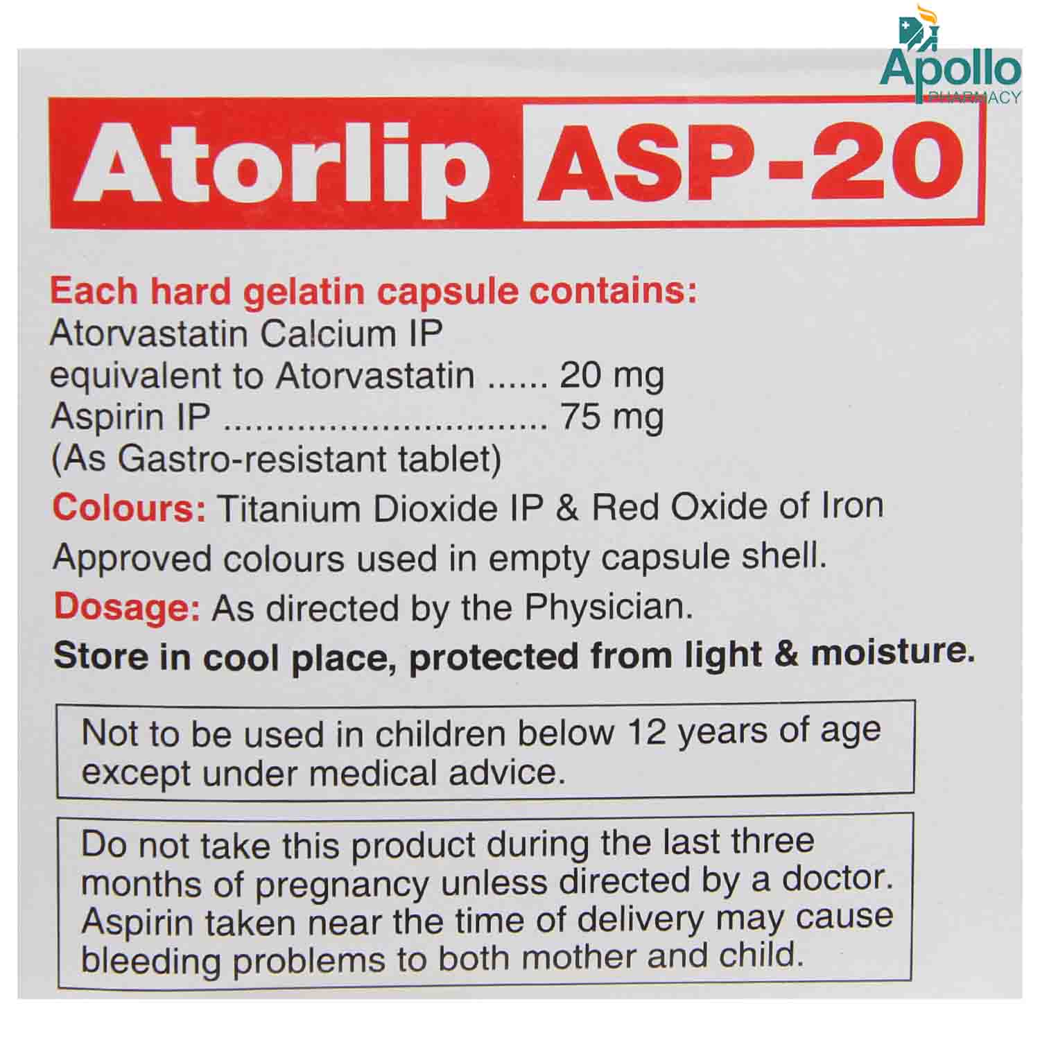Atorlip ASP 20 Capsule 10's, Pack of 10 CAPSULES Atorlip ASP 20 Capsule 10's, Pack of 10 CAPSULES