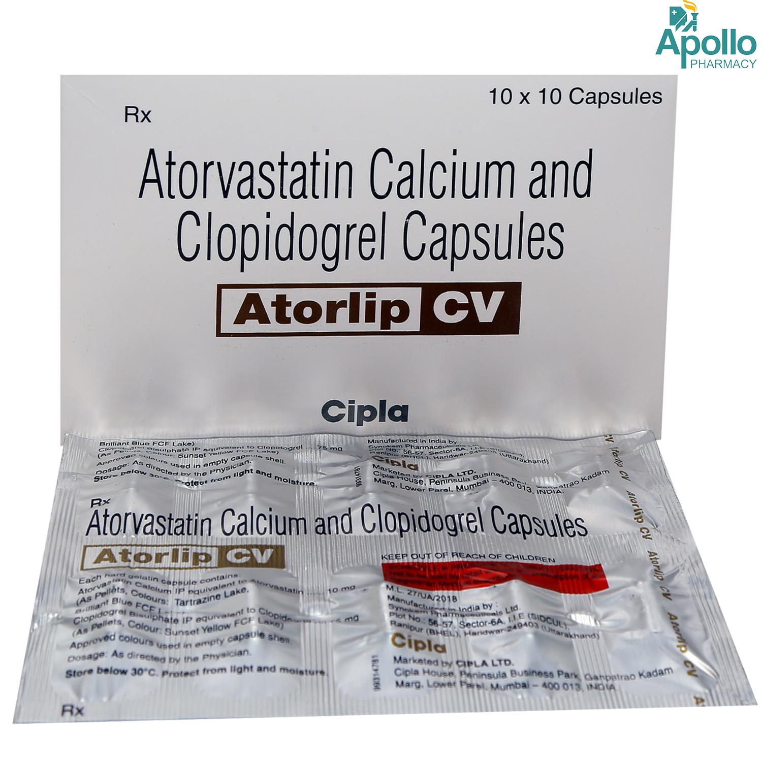 Atorlip CV Capsule 10's, Pack of 10 CAPSULES Atorlip CV Capsule 10's, Pack of 10 CAPSULES