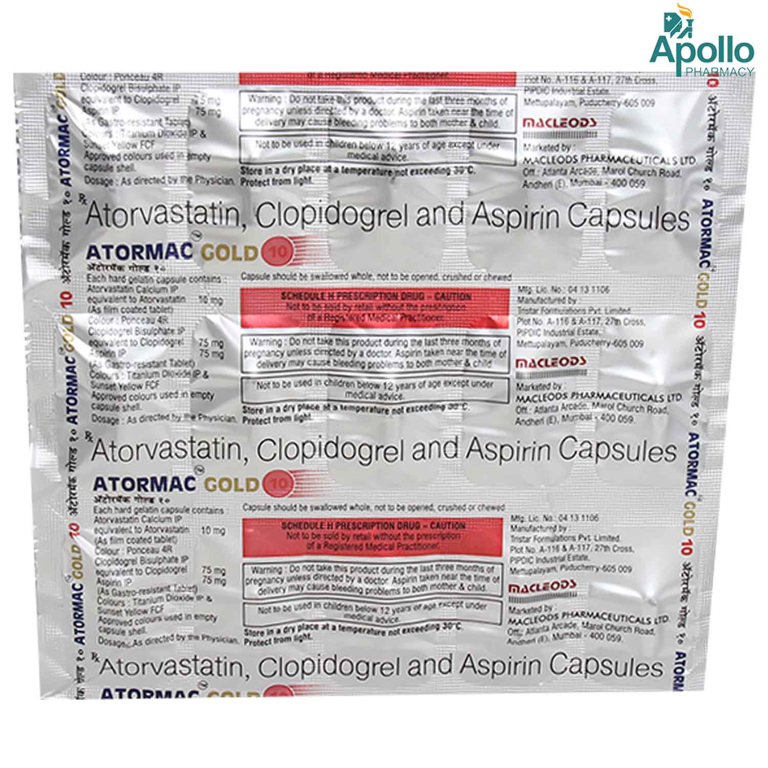 ATORMAC GOLD 10MG CAPSULE 15'S, Pack of 15 CapsuleS ATORMAC GOLD 10MG CAPSULE 15'S, Pack of 15 CapsuleS