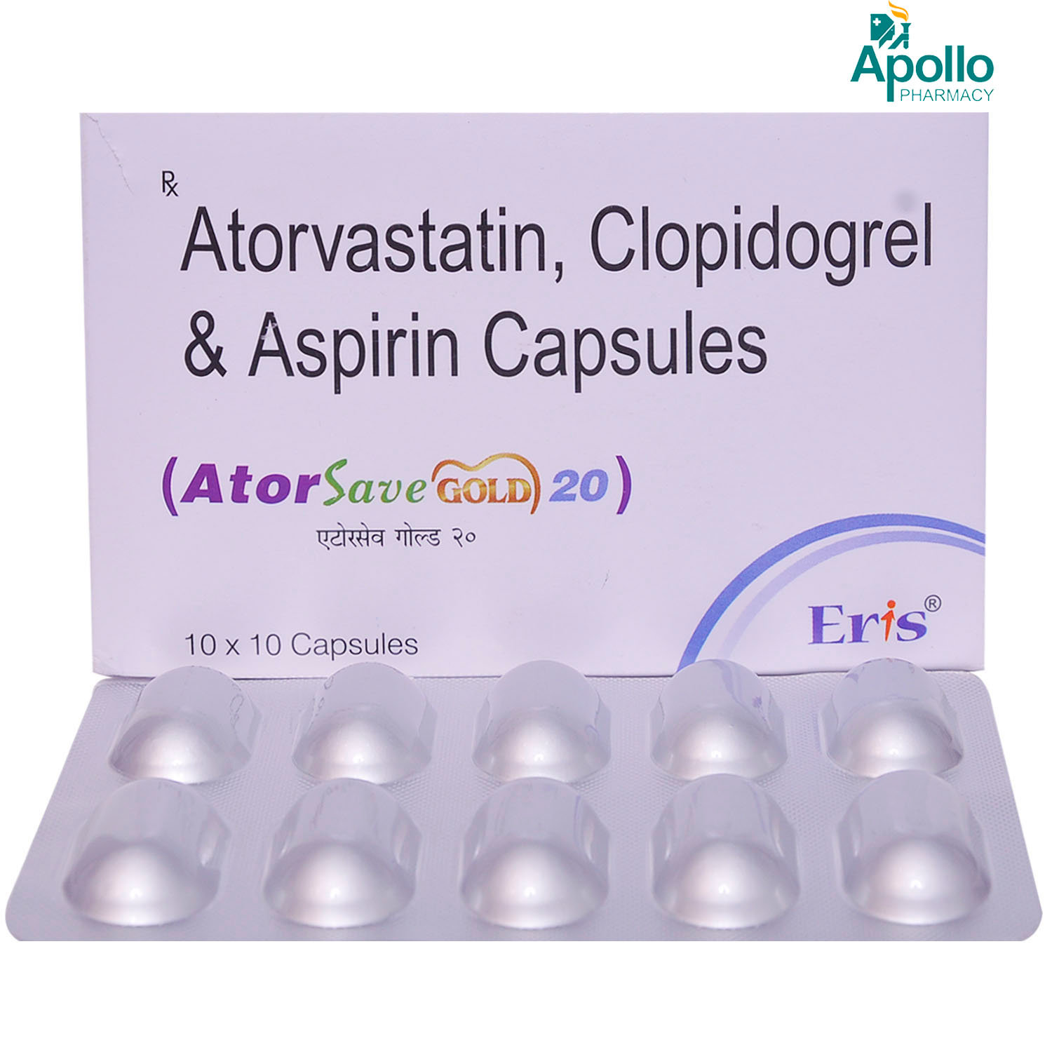 ATORSAVE GOLD 20MG CAPSULE 10'S, Pack of 10 CapsuleS ATORSAVE GOLD 20MG CAPSULE 10'S, Pack of 10 CapsuleS