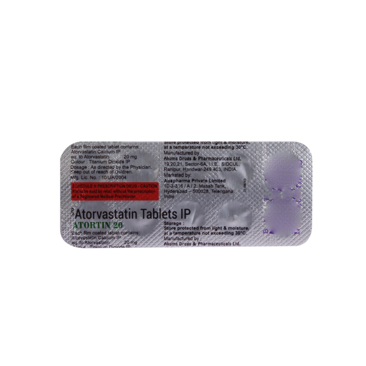 Atortin 20 Tablet 10's, Pack of 10 TABLETS Atortin 20 Tablet 10's, Pack of 10 TABLETS