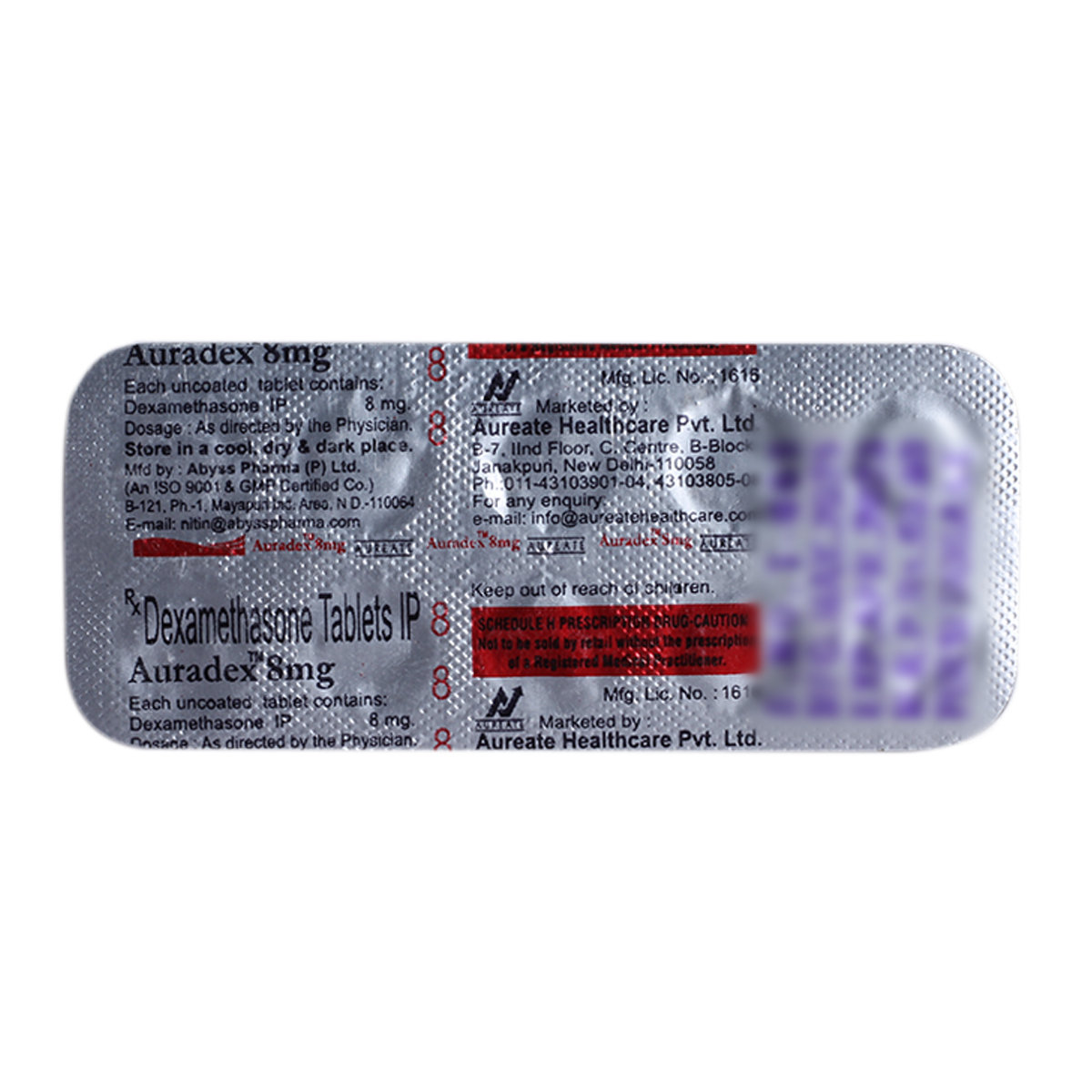 Auradex 8 mg Tablet 10's, Pack of 10 TabletS Auradex 8 mg Tablet 10's, Pack of 10 TabletS