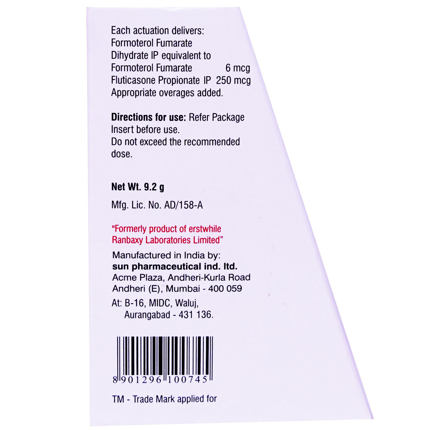 Avessa 250 Inhaler 120 mdi, Pack of 1 Inhaler Avessa 250 Inhaler 120 mdi, Pack of 1 Inhaler