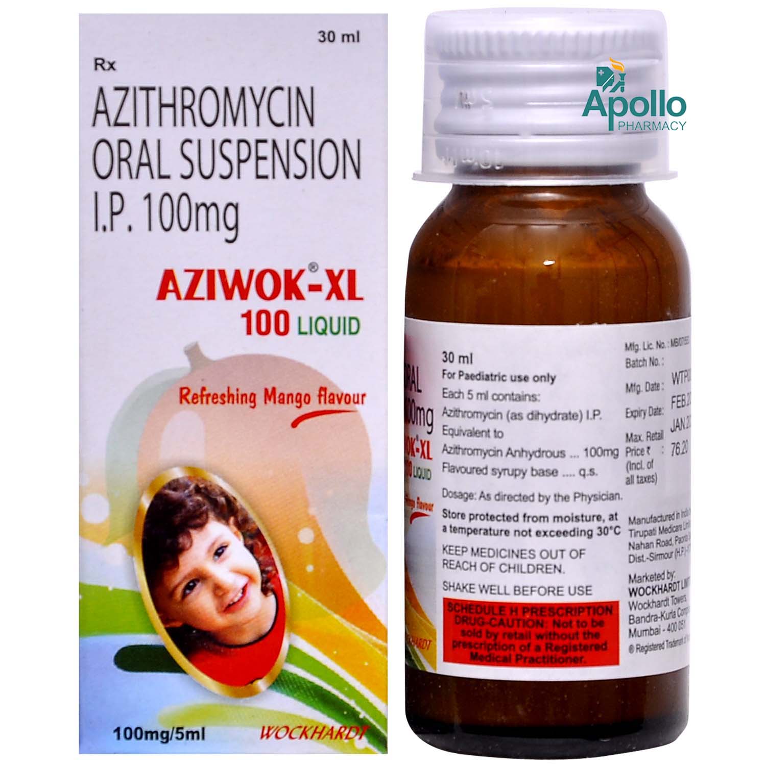 Aziwok XL 100 mg Refreshing Mango Flavour Liquid 30 ml, Pack of 1 Oral Suspension Aziwok XL 100 mg Refreshing Mango Flavour Liquid 30 ml, Pack of 1 Oral Suspension