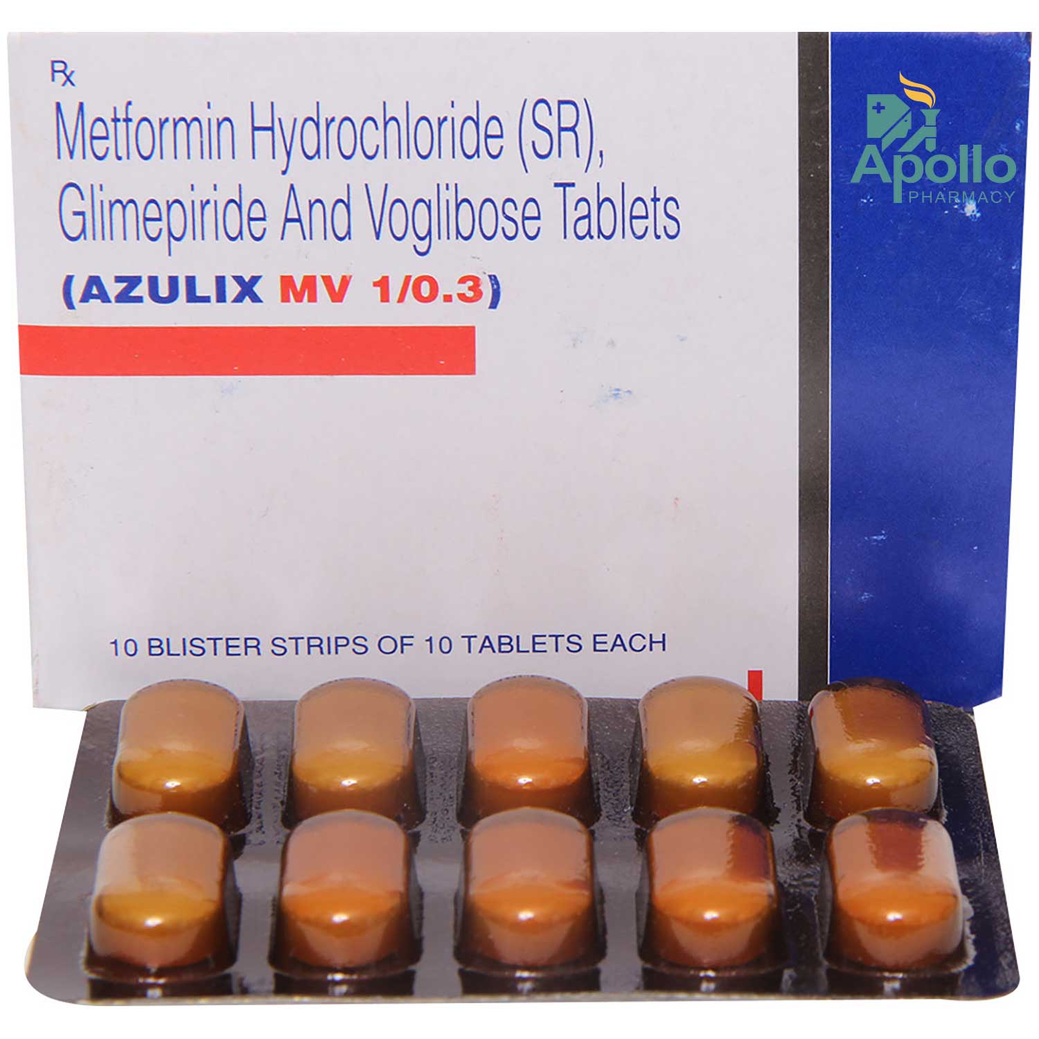 Azulix MV 1/0.3 Tablet 10's, Pack of 10 TABLETS Azulix MV 1/0.3 Tablet 10's, Pack of 10 TABLETS
