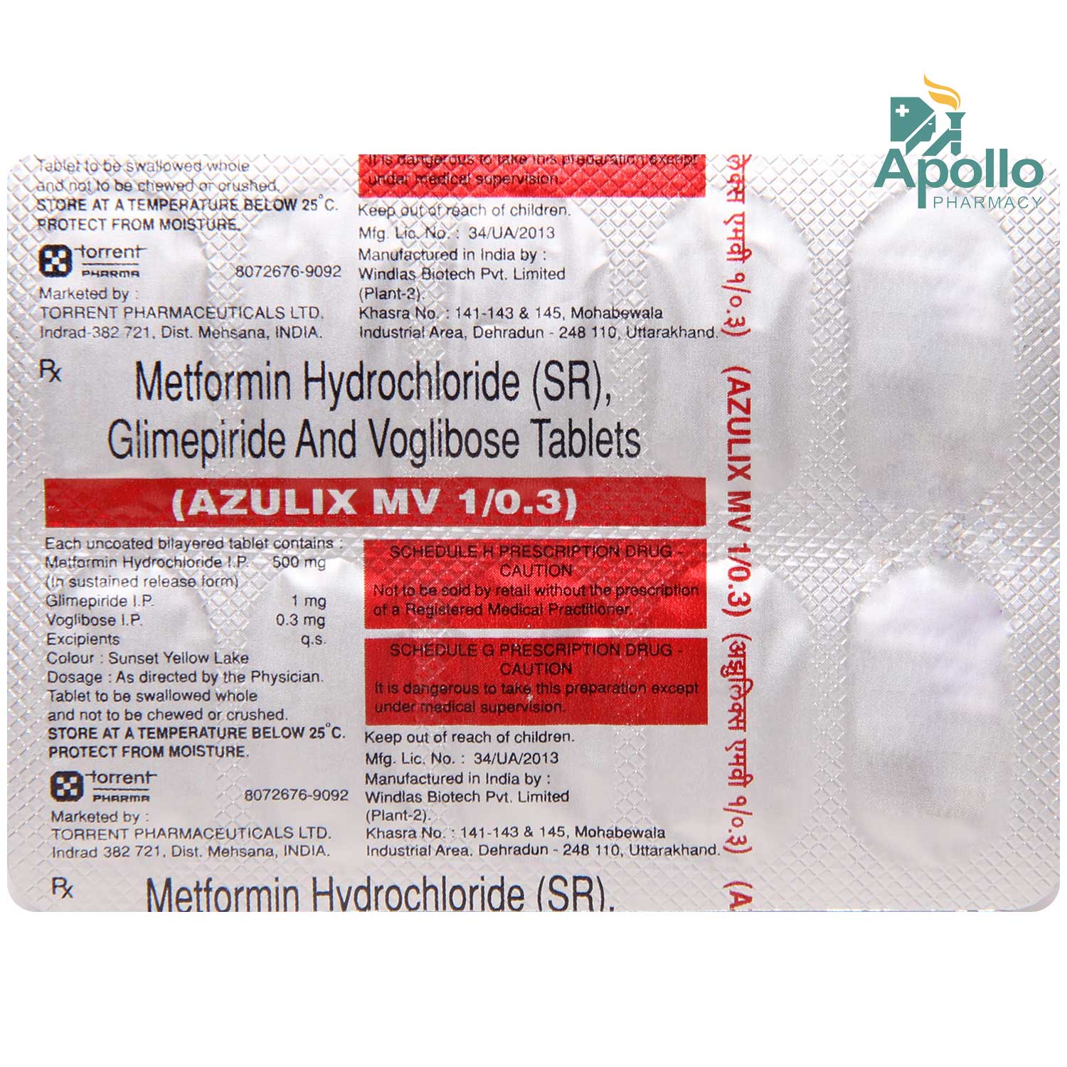 Azulix MV 1/0.3 Tablet 10's, Pack of 10 TABLETS Azulix MV 1/0.3 Tablet 10's, Pack of 10 TABLETS