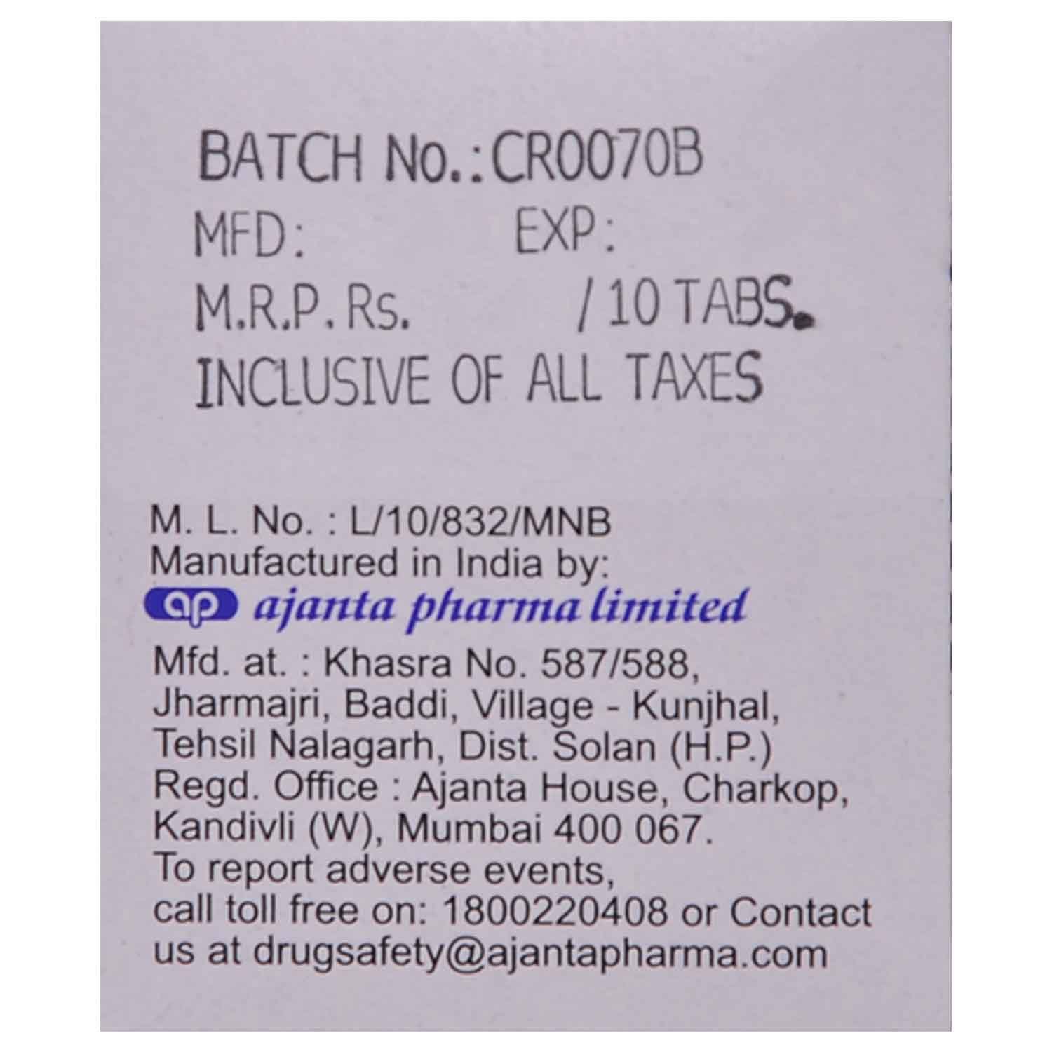 Azusa 16 mg Tablet 10's, Pack of 10 TABLETS Azusa 16 mg Tablet 10's, Pack of 10 TABLETS