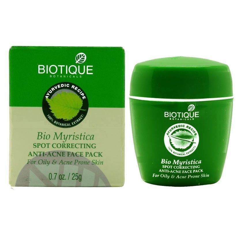 Biotique Bio Myristica Anti Acne Face Pack 25 gm | Helps In Acne Control & Spot Correction | For Oily & Acne Prone Skin, Pack of 1 Biotique Bio Myristica Anti Acne Face Pack 25 gm | Helps In Acne Control & Spot Correction | For Oily & Acne Prone Skin, Pack of 1