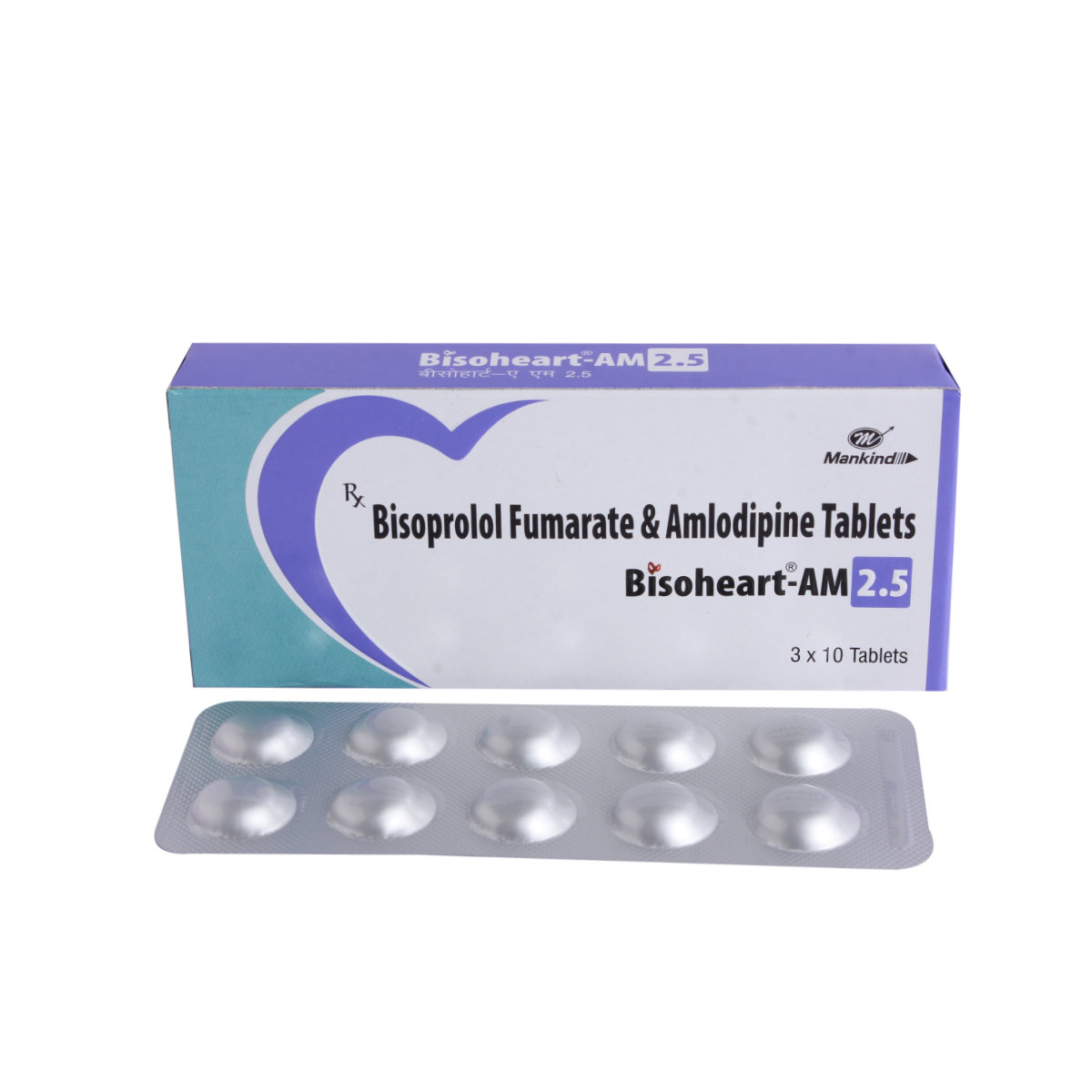 Bisoheart AM 2.5 Tablet 10's, Pack of 10 TABLETS Bisoheart AM 2.5 Tablet 10's, Pack of 10 TABLETS