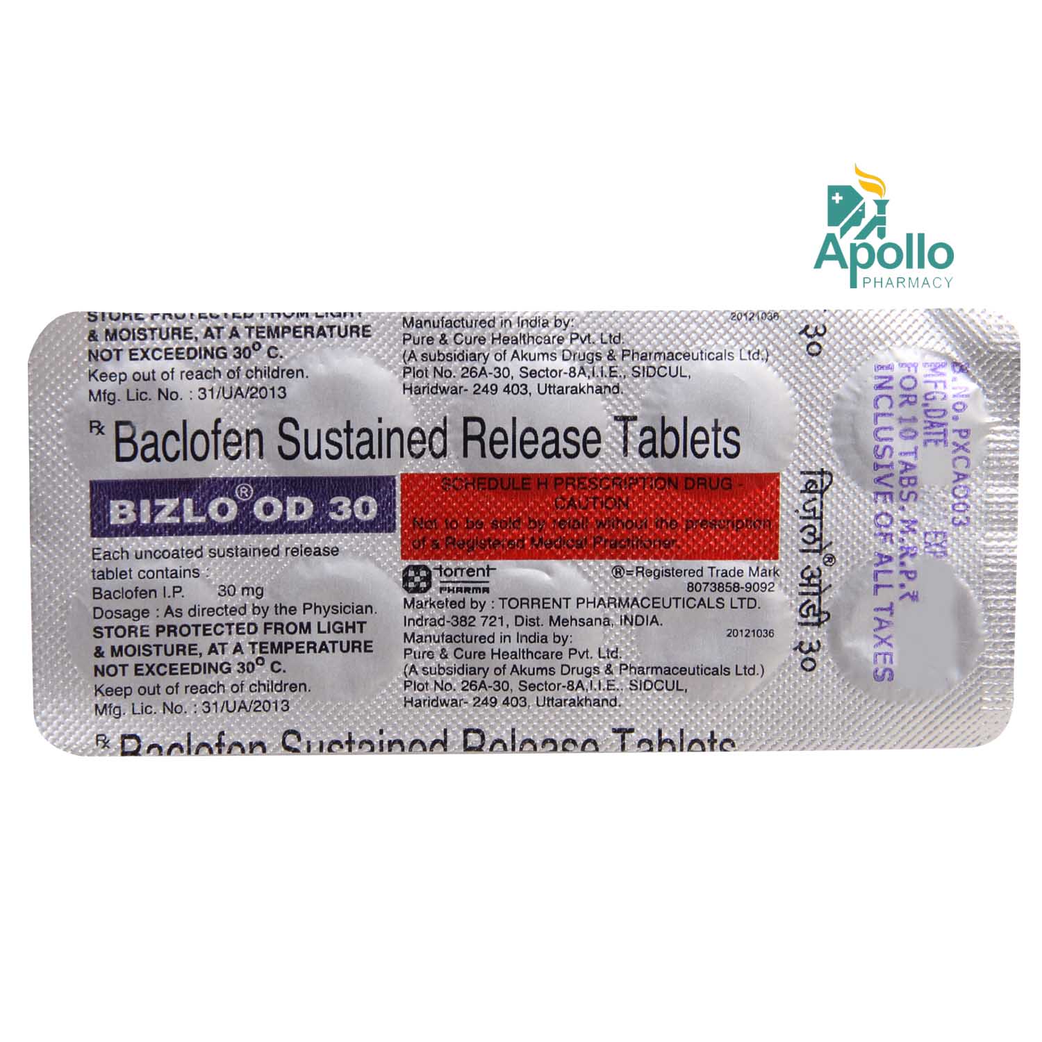 BIZLO OD 30MG TABLET 10'S , Pack of 10 TabletS BIZLO OD 30MG TABLET 10'S , Pack of 10 TabletS