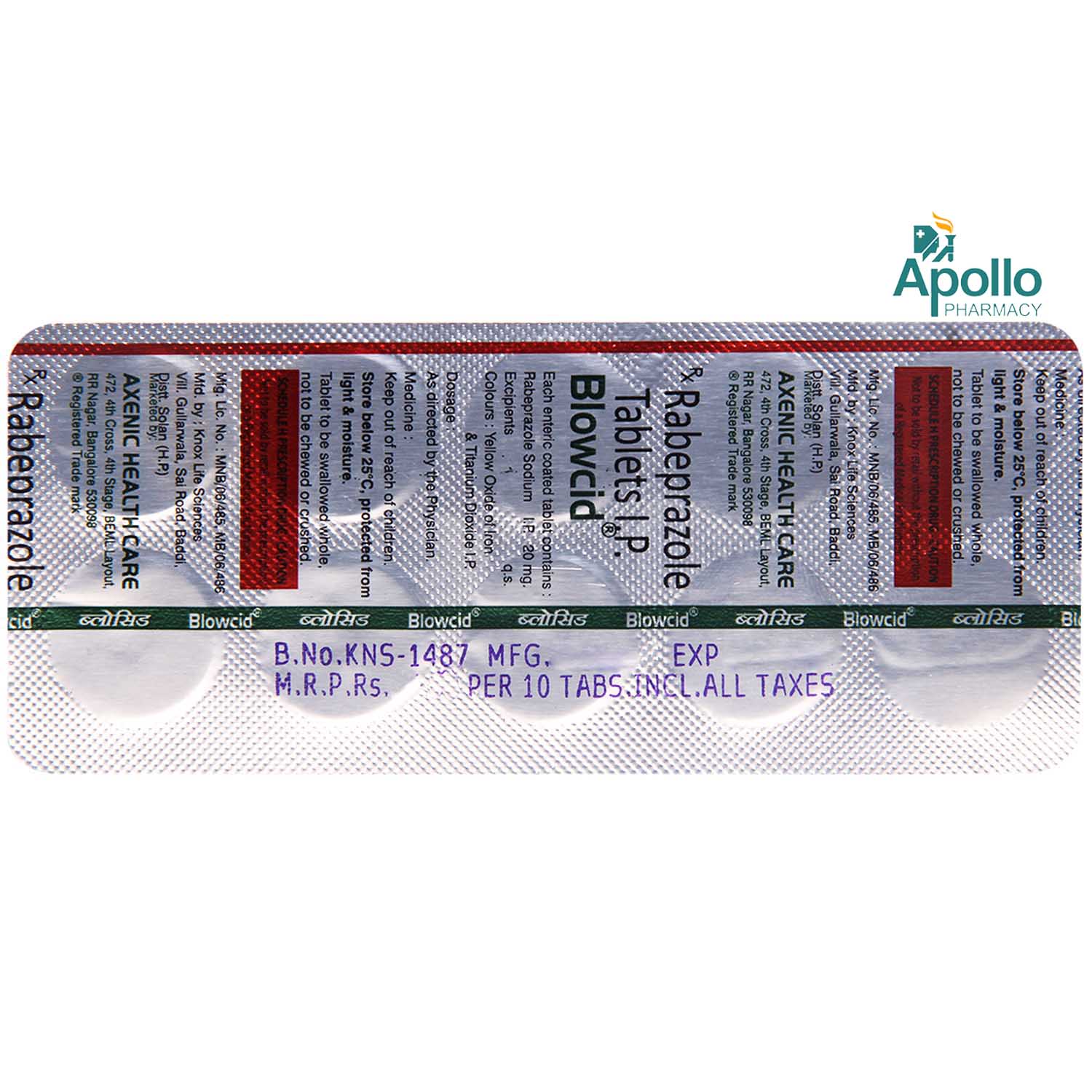 Blocid 20 Tablet 10's, Pack of 10 TABLETS Blocid 20 Tablet 10's, Pack of 10 TABLETS