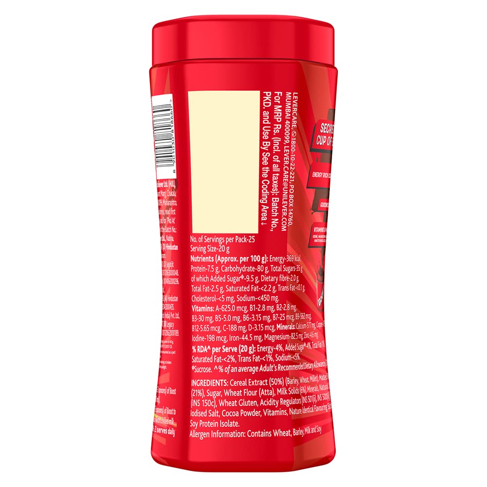 Boost 3X More Stamina Nutrition Powder, 500 gm Jar, Pack of 1 Boost 3X More Stamina Nutrition Powder, 500 gm Jar, Pack of 1