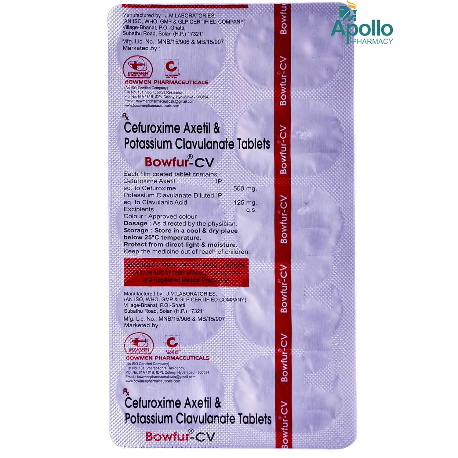 Bowfur-Cv Tablet 10s, Pack of 10 TABLETS Bowfur-Cv Tablet 10s, Pack of 10 TABLETS