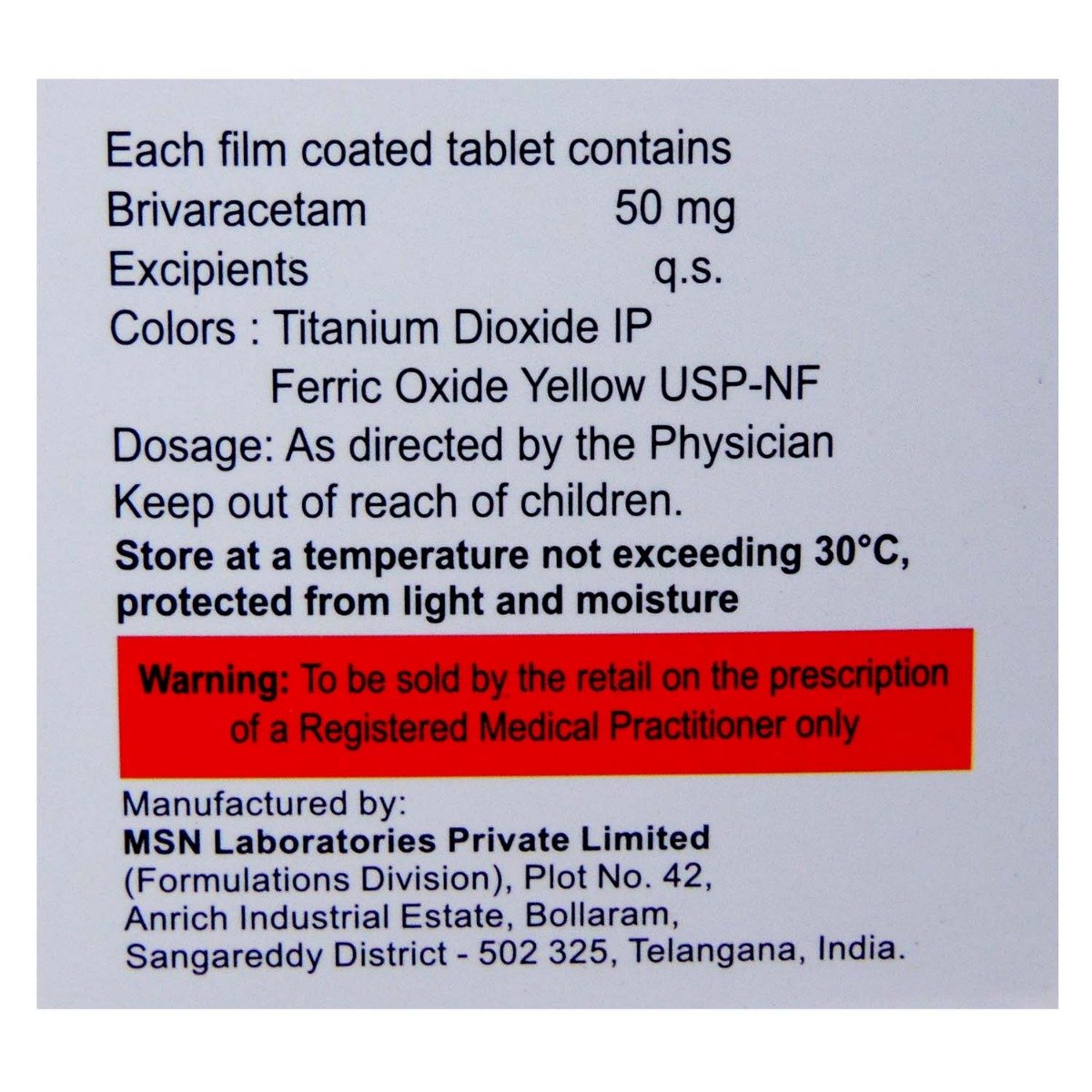 Bricet 50 Tablet 10's, Pack of 10 TabletS Bricet 50 Tablet 10's, Pack of 10 TabletS