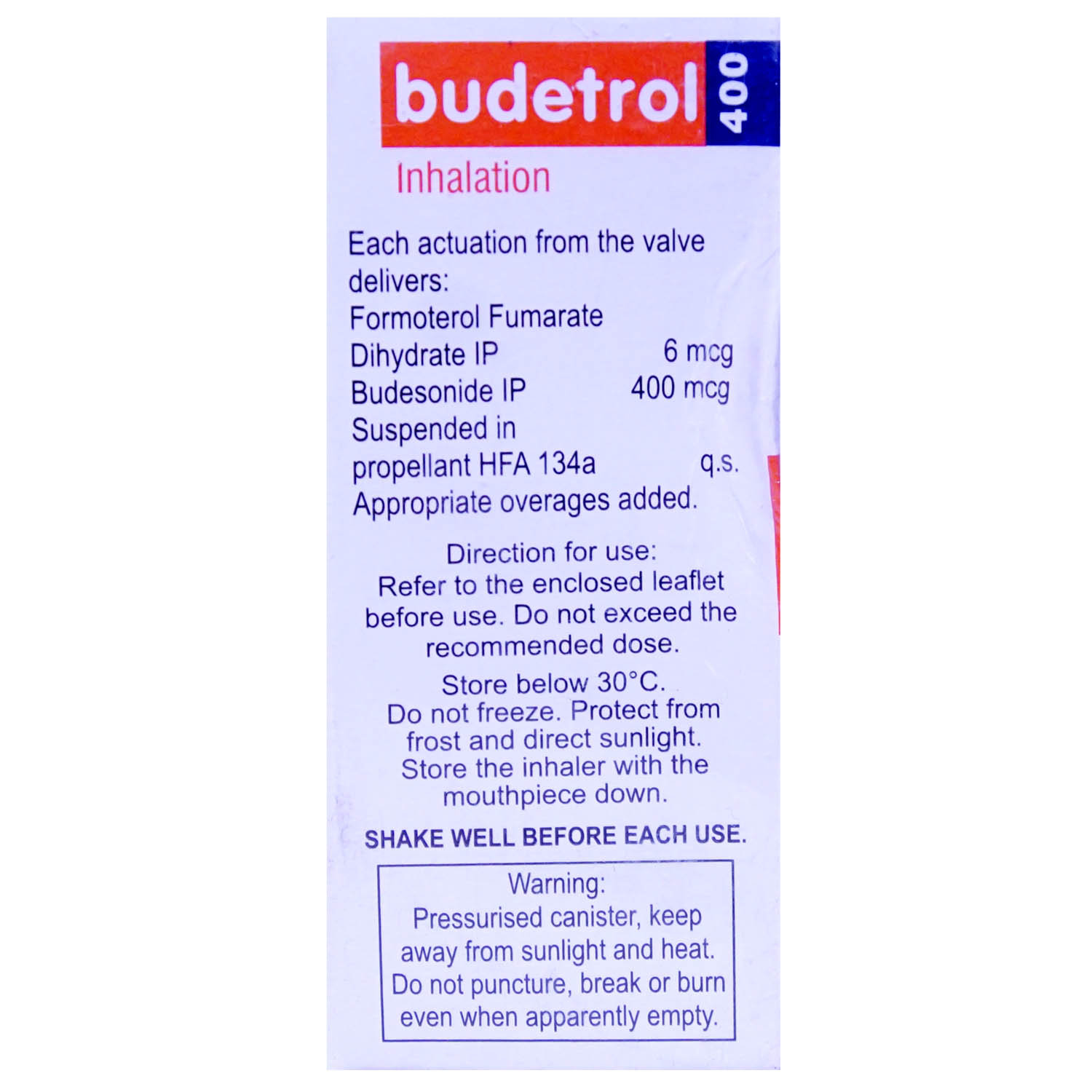 Budetrol 400 Inhaler 120 mdi, Pack of 1 INHALER Budetrol 400 Inhaler 120 mdi, Pack of 1 INHALER