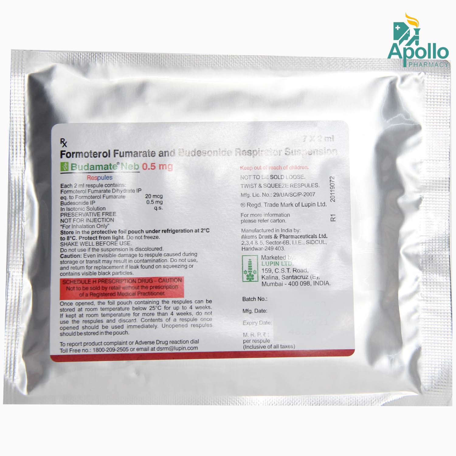 Budamate Neb 0.5 mg Respules 7 x 2 ml, Pack of 7 RESPULES Budamate Neb 0.5 mg Respules 7 x 2 ml, Pack of 7 RESPULES