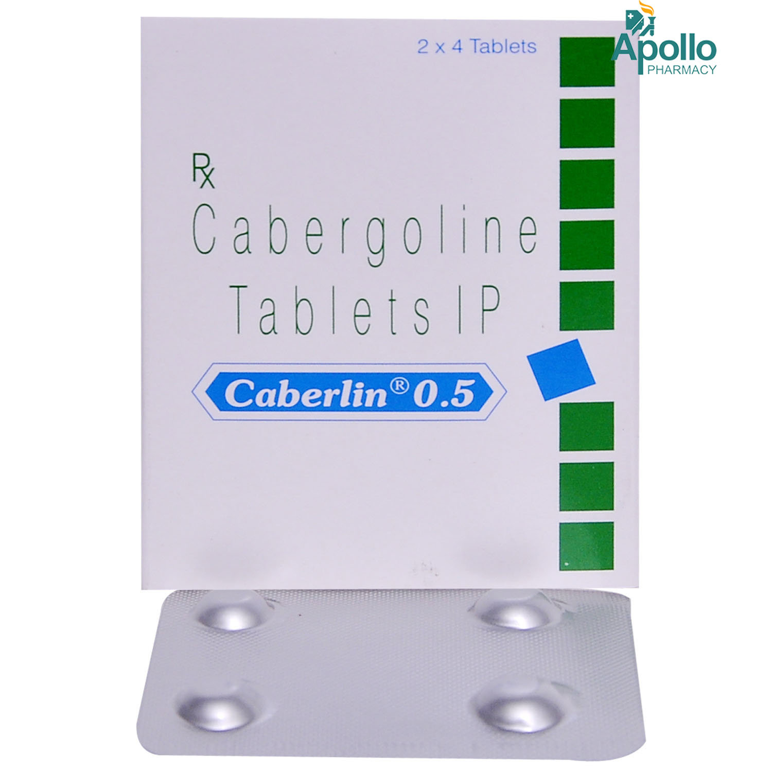 Caberlin 0.5 Tablet 4's, Pack of 4 TABLETS Caberlin 0.5 Tablet 4's, Pack of 4 TABLETS