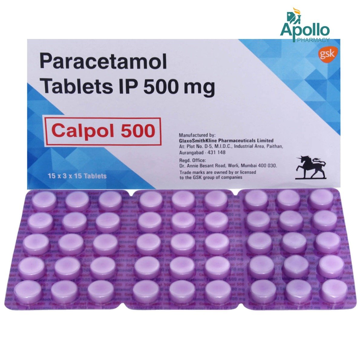 Calpol 500 mg Tablet 15's, Pack of 15 TABLETS Calpol 500 mg Tablet 15's, Pack of 15 TABLETS