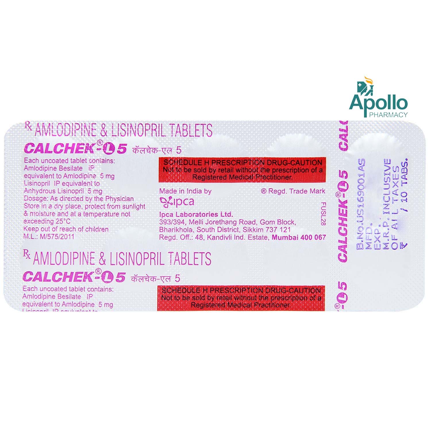 Calchek L 5 Tablet 10's, Pack of 10 TABLETS Calchek L 5 Tablet 10's, Pack of 10 TABLETS