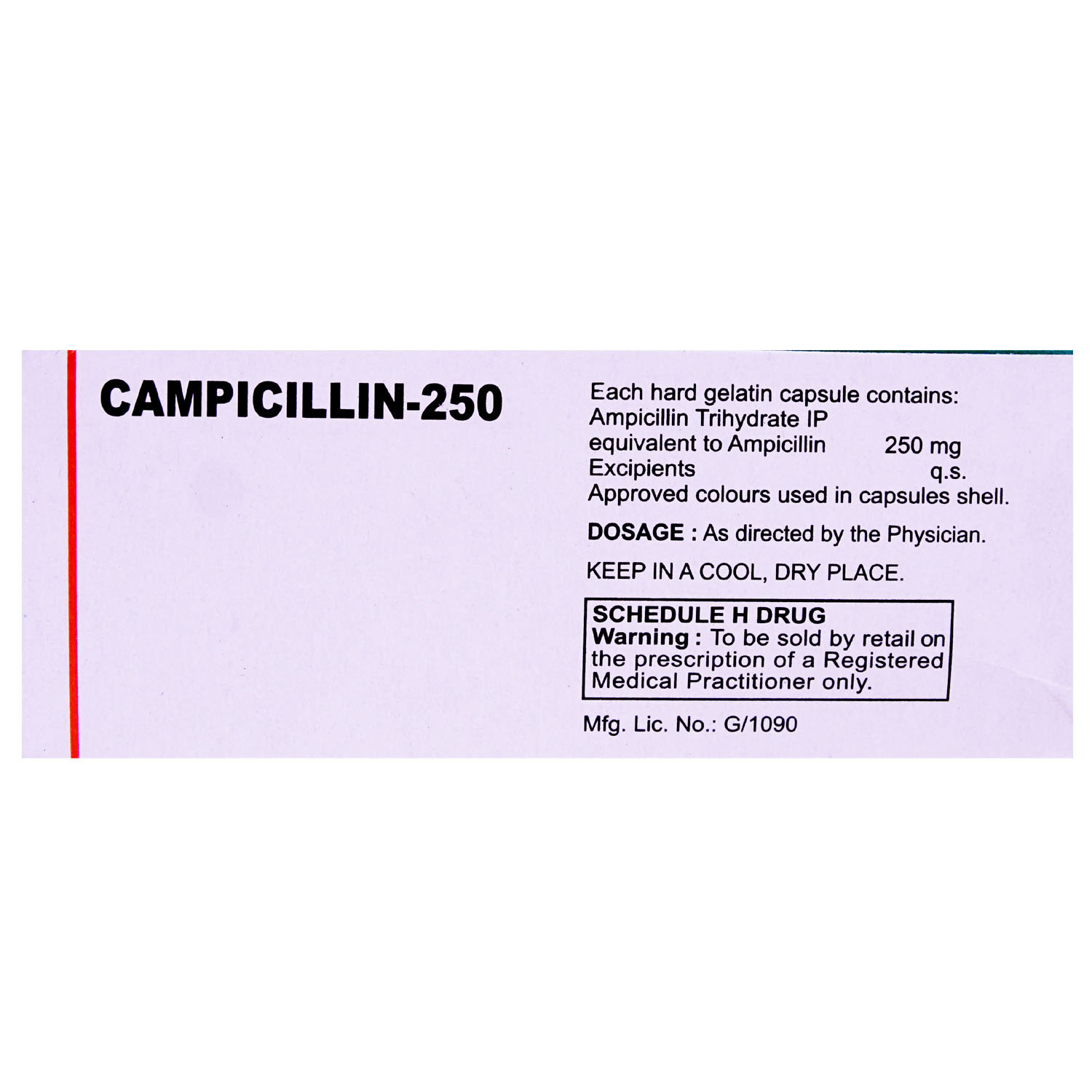 Campicilin 250 Capsule 10's, Pack of 10 CapsuleS Campicilin 250 Capsule 10's, Pack of 10 CapsuleS