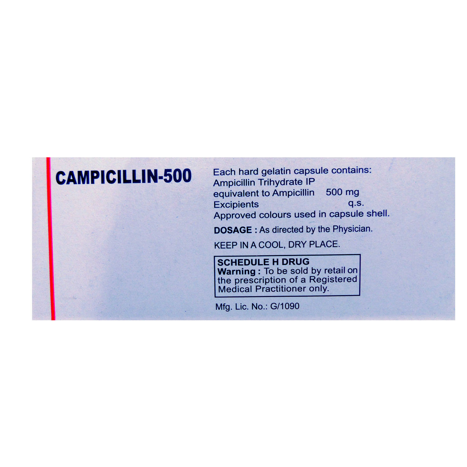 Campicillin Capsule 10's, Pack of 10 CapsuleS Campicillin Capsule 10's, Pack of 10 CapsuleS