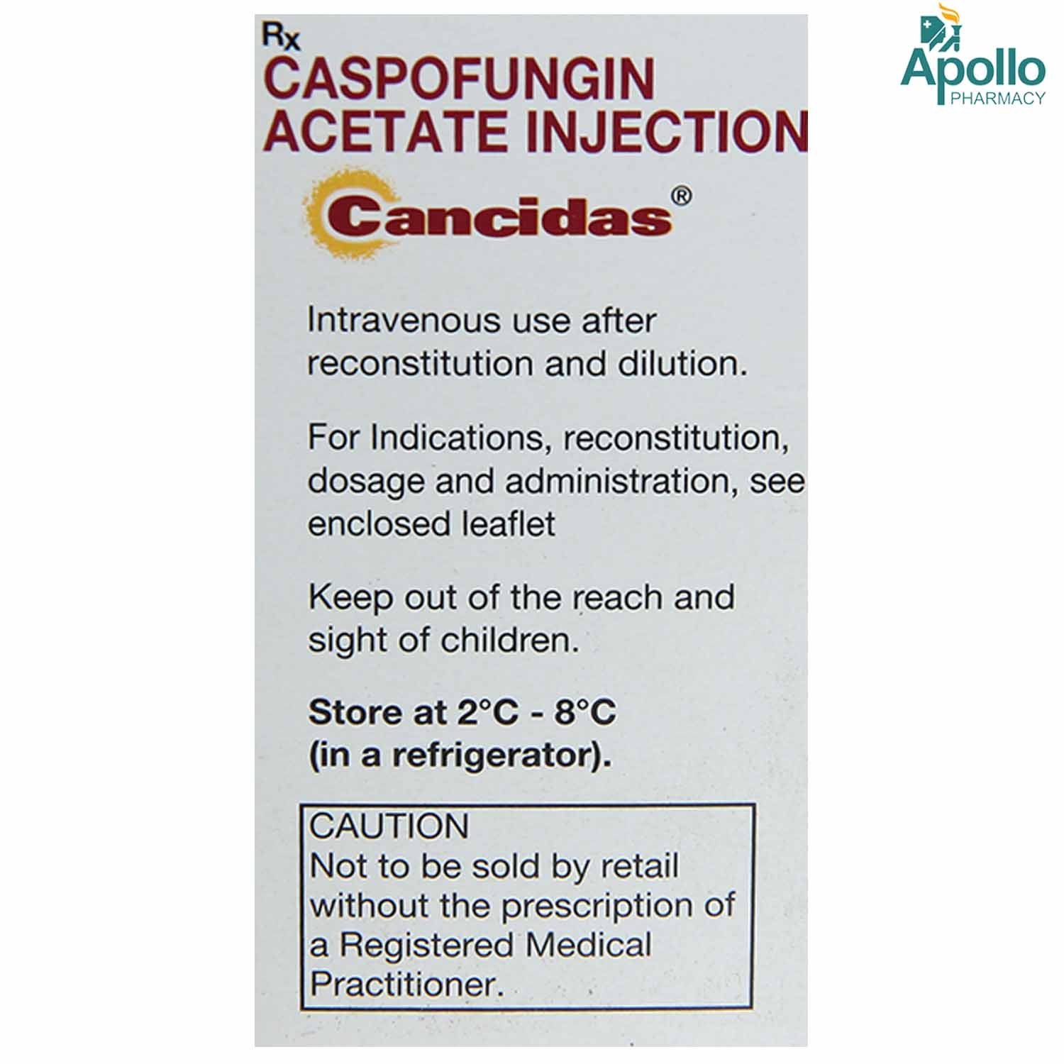 CANCIDAS 50MG INJECTION 10ML, Pack of 1 INJECTION CANCIDAS 50MG INJECTION 10ML, Pack of 1 INJECTION