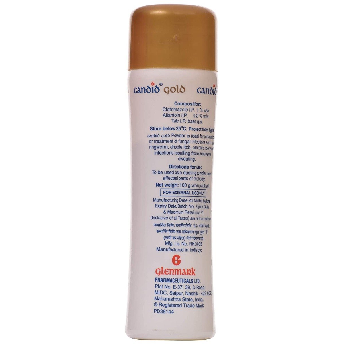 Candid Gold Powder, 100 gm|For Fungal Infections,Ringworm,Dhobie Itch, Pack of 1 POWDER Candid Gold Powder, 100 gm|For Fungal Infections,Ringworm,Dhobie Itch, Pack of 1 POWDER