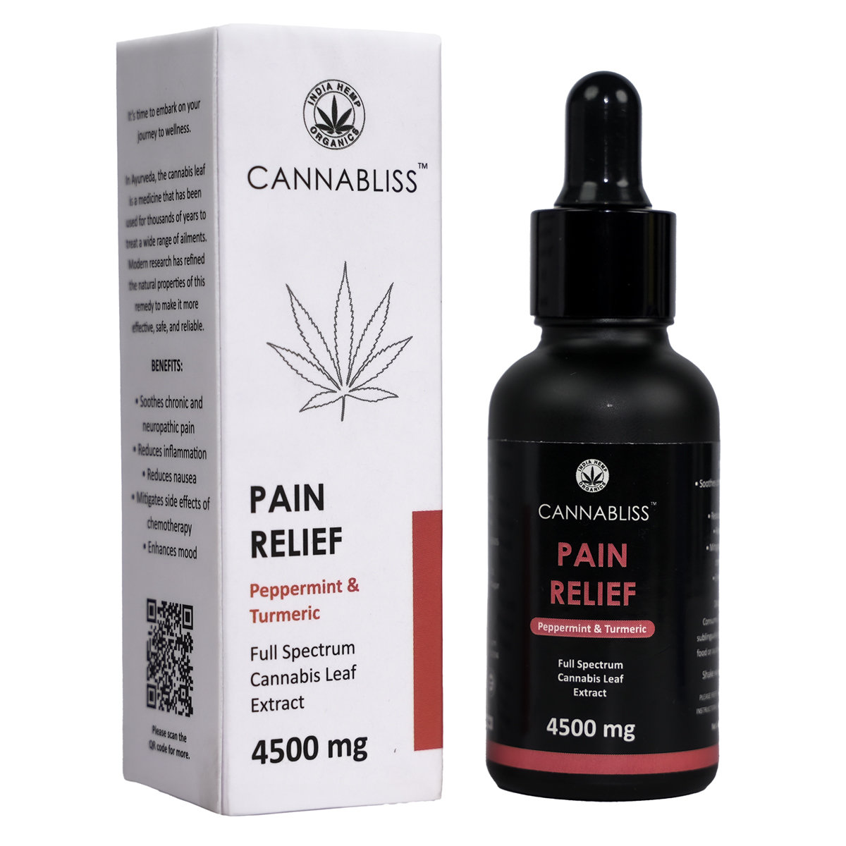 Cannabliss Pain Relief 4500mg Oil, 30 ml | Peppermint & Turmeric, Pack of 1 Cannabliss Pain Relief 4500mg Oil, 30 ml | Peppermint & Turmeric, Pack of 1