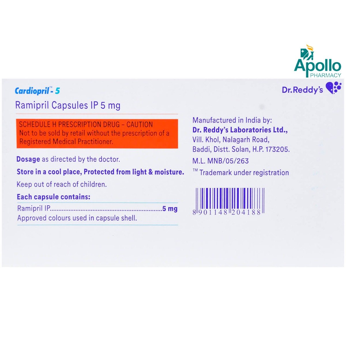Cardiopril 5 Capsule, Pack of 10 CAPSULES Cardiopril 5 Capsule, Pack of 10 CAPSULES