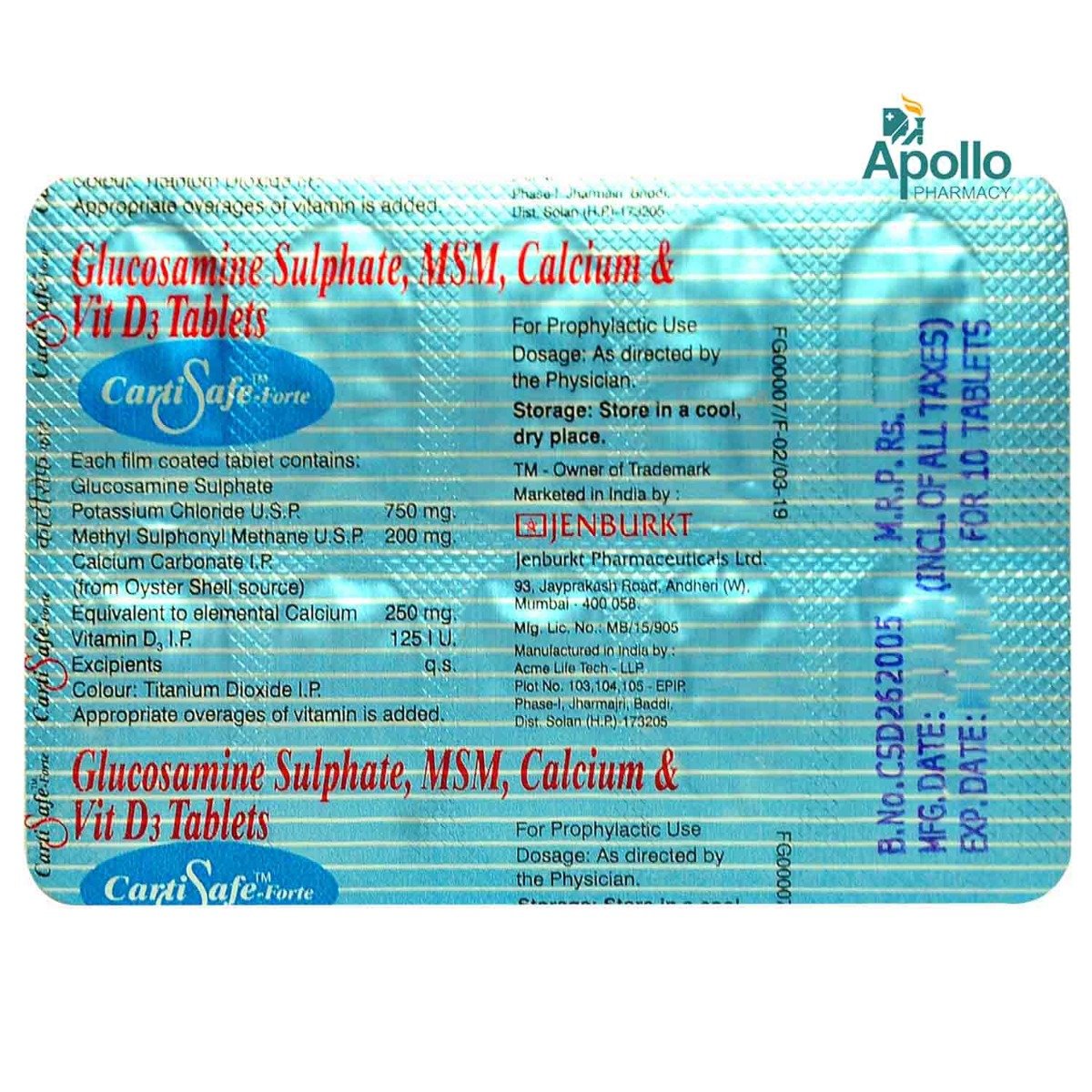 Cartisafe Forte Tablet 10's, Pack of 10 Cartisafe Forte Tablet 10's, Pack of 10