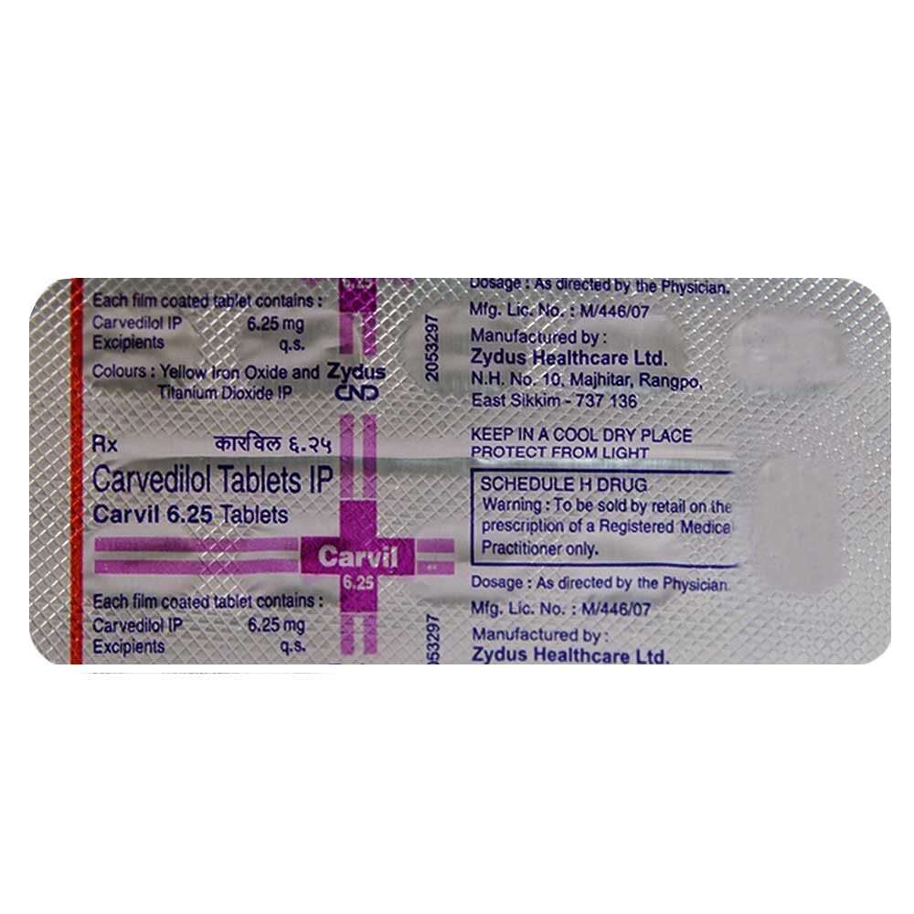 Carvil 6.25 Tablet 10's, Pack of 10 TABLETS Carvil 6.25 Tablet 10's, Pack of 10 TABLETS